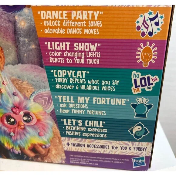 Furby Electronic Toy Interactive With 5 Voice Activated Commands Rainbow Design - Picture 3 of 6